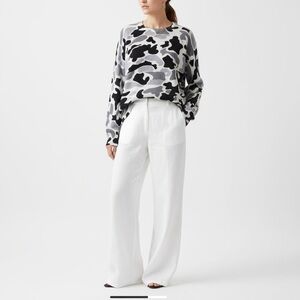 Equipment Femme 100% lightweight Cashmere Camo Sweater Crew Neck Long Sleeve